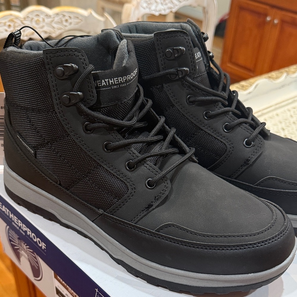 Weatherproof Men's Charcoal and Black Winter Boots